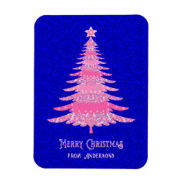 Rosa Weihnachtsbaum Personalisiert Sparkle Moderne Magnet