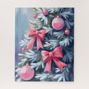 Rosa Weihnachtsbaum Schleifen Ornamente Wasserfa