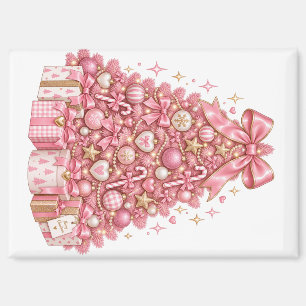 Rosa Weihnachtsbaum-Schmuck Coquette Magnet