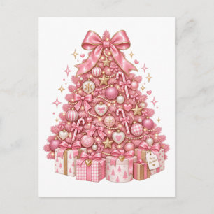  Rosa Weihnachtsbaum-Schmuck   Coquette Postkarte