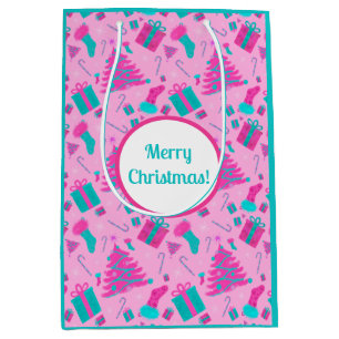 Rosa Weihnachtsbaum Strumpf Bonbons Geschenke Mittlere Geschenktüte