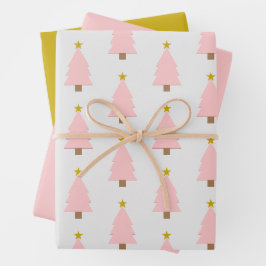 Rosa Weihnachtsbaum und Golden Star, Pink 'n Gold Geschenkpapier Set