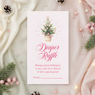 Rosa Weihnachtsbaum-Windel-Raffle Baby-Party Begleitkarte