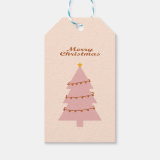 Rosa Weihnachtsbaum zum Weihnachtsfeiern Geschenkanhänger