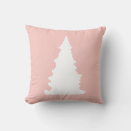 Rosa Weihnachtsbaumminimalistische Silhouette Kissen