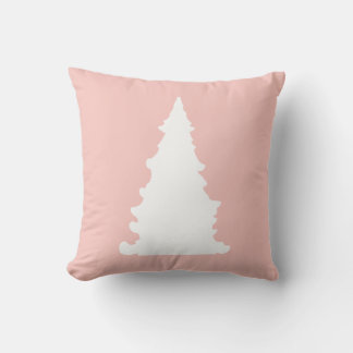 Rosa Weihnachtsbaumminimalistische Silhouette Kissen