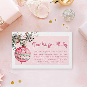 Rosa Weihnachtsbücher für die Babynachtskarte Begleitkarte