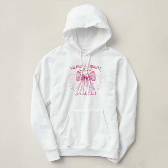 Rosa Weihnachtsbucht Hoodie (Design vorne)