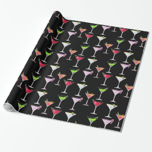Rosa Weihnachtscocktail in Schwarz Geschenkpapier