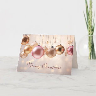 Rosa Weihnachtsdekorationen Feiertagskarte
