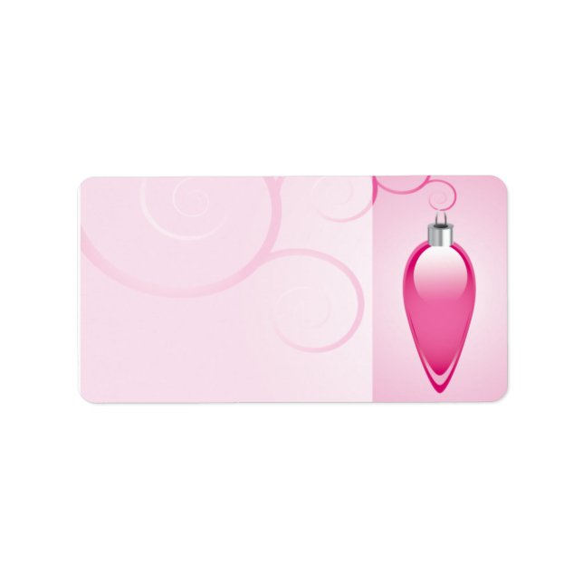 Rosa Weihnachtsdekorationsmarken Adressaufkleber (Vorne)