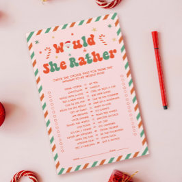 Rosa Weihnachtsdusche würde sie eher spielen