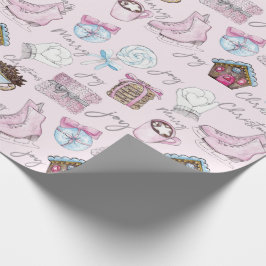 Rosa Weihnachtsfarbe Niedlich Geschenkpapier