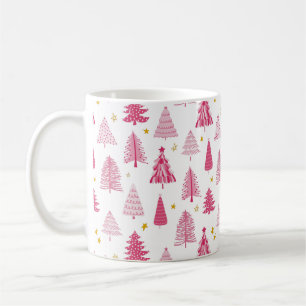Rosa Weihnachtsfeiertagsbaum Kaffeetasse