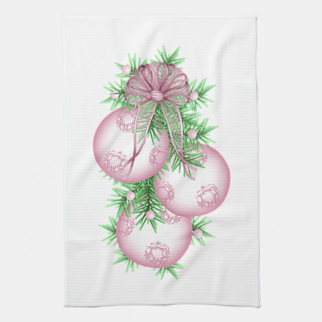 Rosa Weihnachtsflitter-Geschirrtücher Küchentuch (Vertikal)
