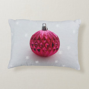 Rosa Weihnachtsflitter Zierkissen
