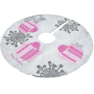 Rosa Weihnachtsgeschenk Treppenhaut Polyester Weihnachtsbaumdecke