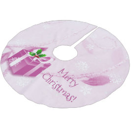 Rosa Weihnachtsgeschenk Treppenhaut Polyester Weihnachtsbaumdecke
