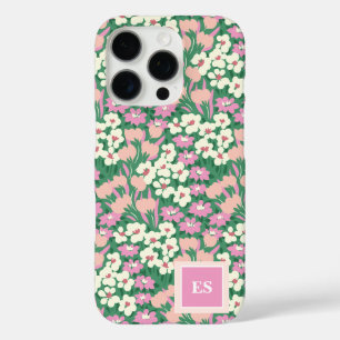 Rosa Weihnachtshunde Personalisiert Girl Monogram iPhone 16 Pro Hülle