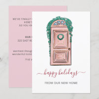 Rosa Weihnachtskarte Weve Moved Holiday Card