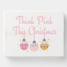 Rosa Weihnachtskollektion Holzkastenschild