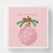 Rosa Weihnachtskollektion Holzkastenschild