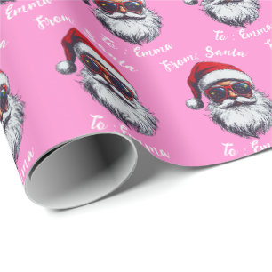Rosa Weihnachtsmann-Geschenkpapier, benutzerdefini Geschenkpapier