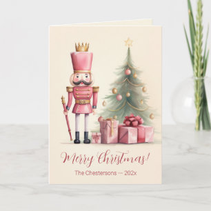 Rosa Weihnachtsmann-Weihnachtskarte Karte
