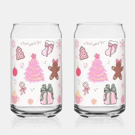 Rosa Weihnachtsmuster Dosenglas