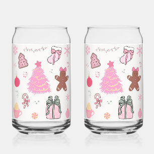Rosa Weihnachtsmuster Dosenglas