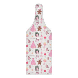 Rosa Weihnachtsmuster Schneidebrett