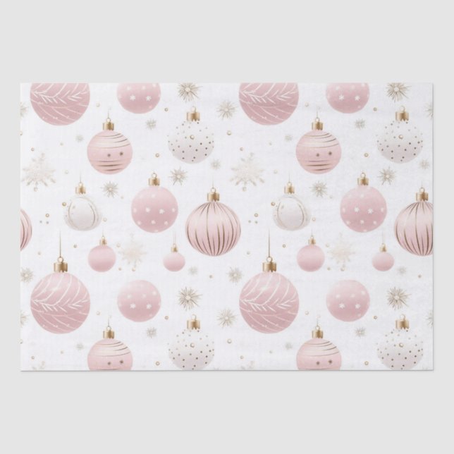 Rosa Weihnachtsmuster Seidenpapier (Vorderseite)