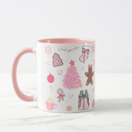 Rosa Weihnachtsmuster Tasse