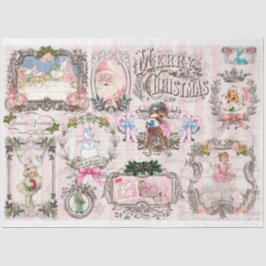 Rosa Weihnachtsprojektrahmen Vol. 1 Decoupage Seidenpapier