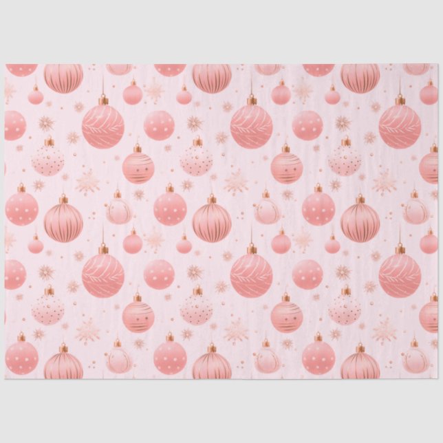 Rosa Weihnachtsschmuck Schneeflocken Weihnachten Seidenpapier (Vorderseite)
