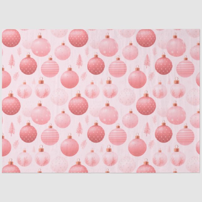 Rosa Weihnachtsschmuck Weihnachten Seidenpapier (Vorderseite)