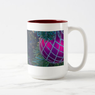 Rosa Weihnachtsschmuck Zweifarbige Tasse