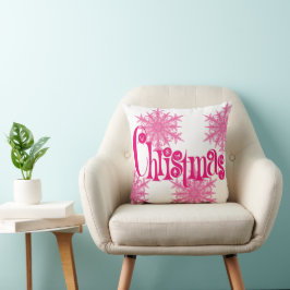 Rosa Weihnachtsschneeflocke Wohngestaltung Kissen