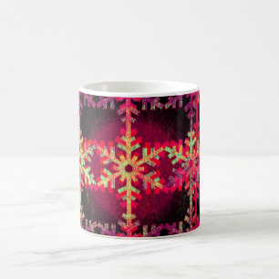 Rosa Weihnachtsschneeflocken Kaffeetasse