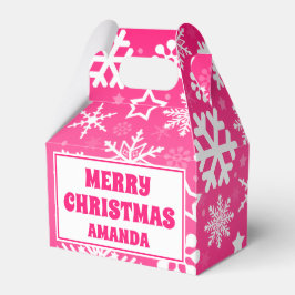 Rosa Weihnachtsschneeflocken Personalisiert Kids P Geschenkschachtel