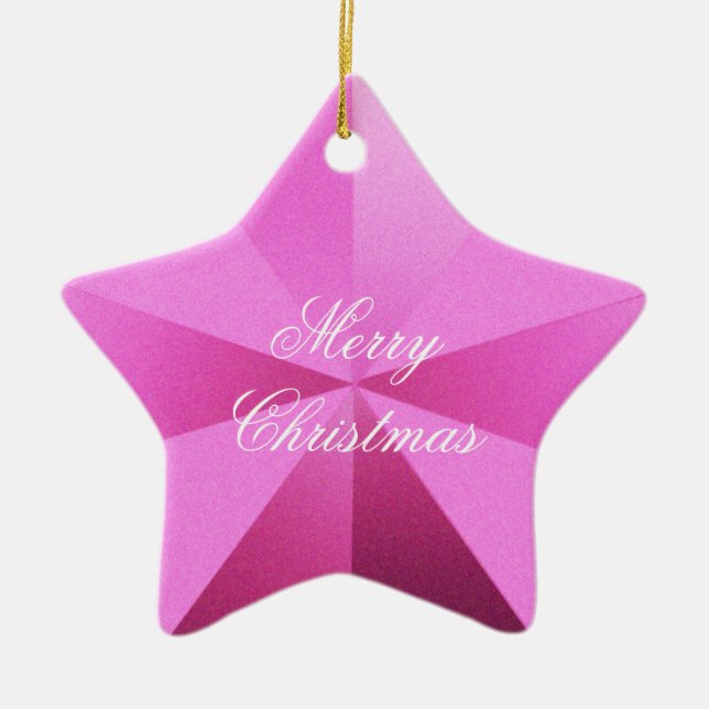 Rosa Weihnachtssterndekoration individuell anpassb Keramikornament (Vorne)