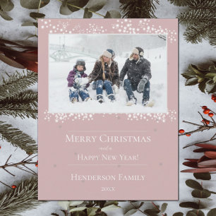 Rosa Weihnachtssterne Feiertags-Postkarte Feiertagskarte