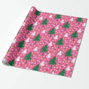 Rosa Weihnachtsthema Geschenkpapier
