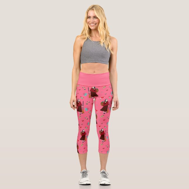 Rosa Weihnachtsweih, gefällig Capri Leggings (Vorderseite)