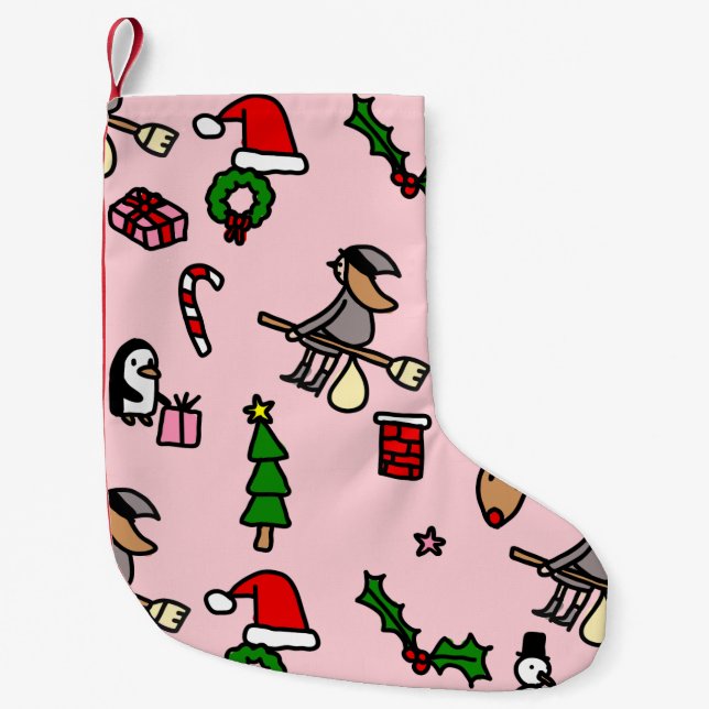 Rosa Weihnachtszeit Kleiner Weihnachtsstrumpf (Vorderseite)