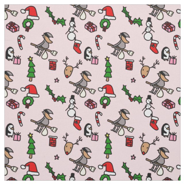 Rosa Weihnachtszeit Stoff (Muster)