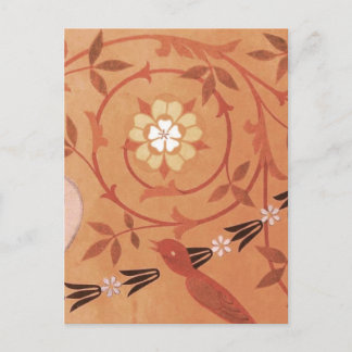 Rosa Wein und Vase Textil Postkarte