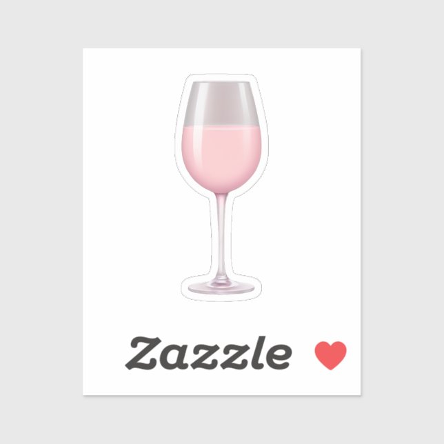 Rosa Weinglas Emoji Art Aufkleber (Blatt)
