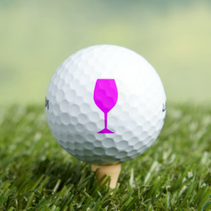 Rosa Weinglas Golfball