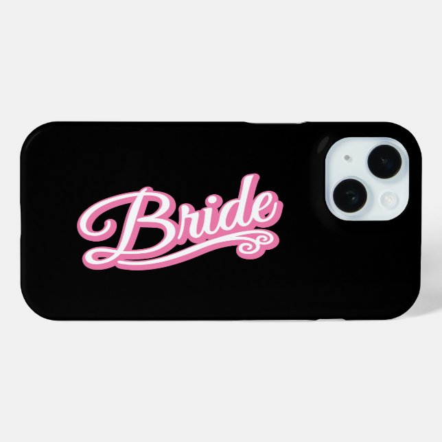 Rosa/weiß auf schwarz Case-Mate iPhone hülle (Rückseite (Horizontal))